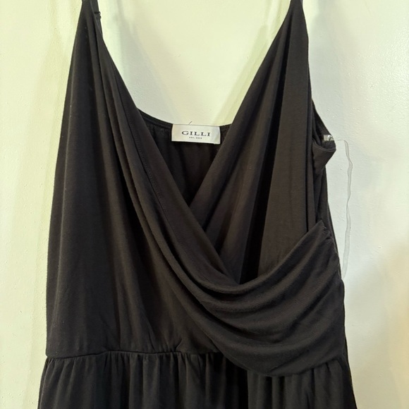 Gilli Black Jumpsuit Plus Size 2X Soft Stretch Spaghetti Strap Classic - Picture 5 of 9